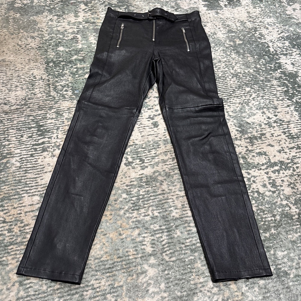 A.L.C. Belted‎ Lamb Leather Riding Pants Size 4
